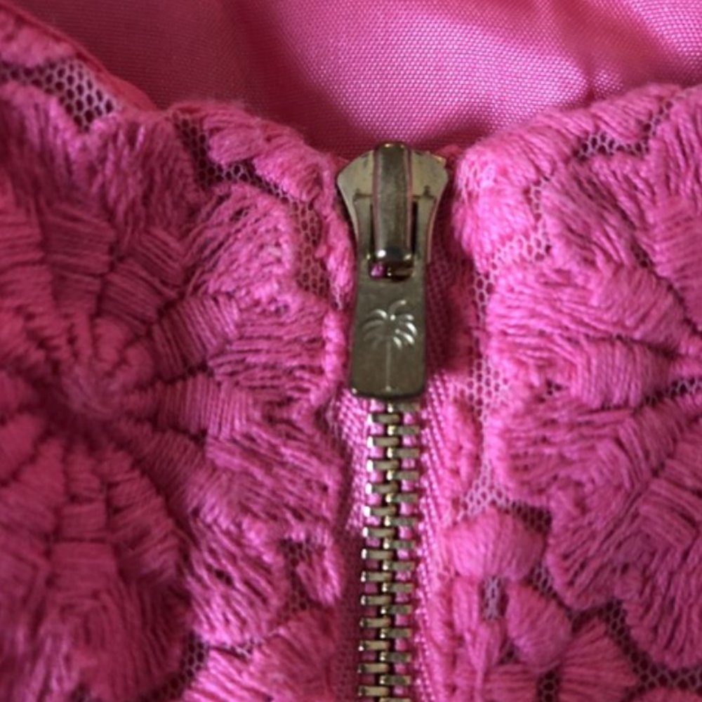 Lily Pulitzer Pink Lace and Stitched Flower Cocktail Dress - Picture 3 of 8